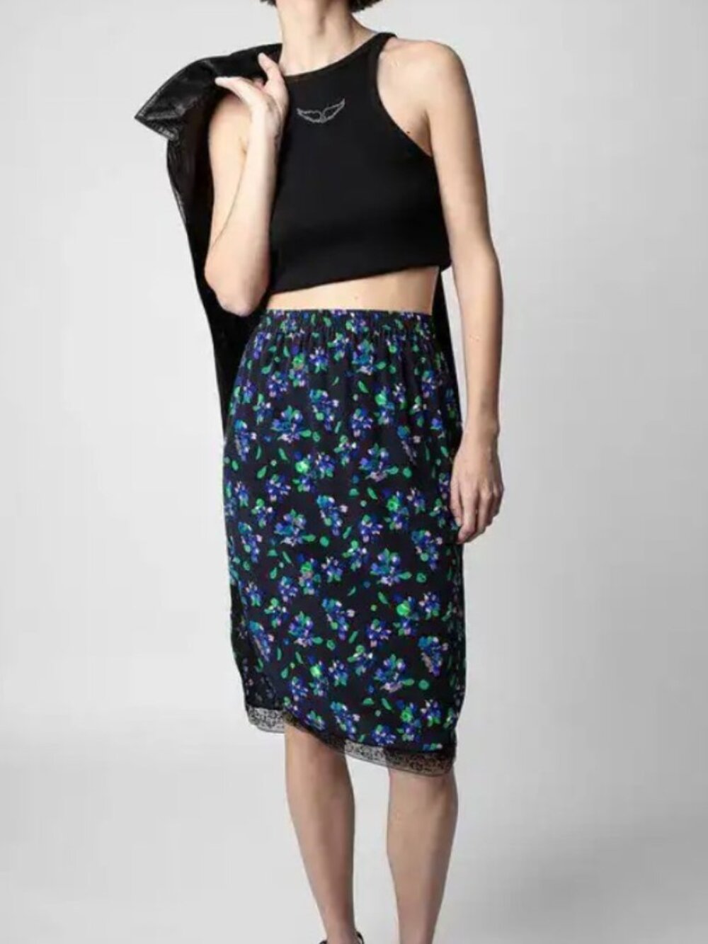 Zadig & Voltaire Jozy Silk Skull Skirt